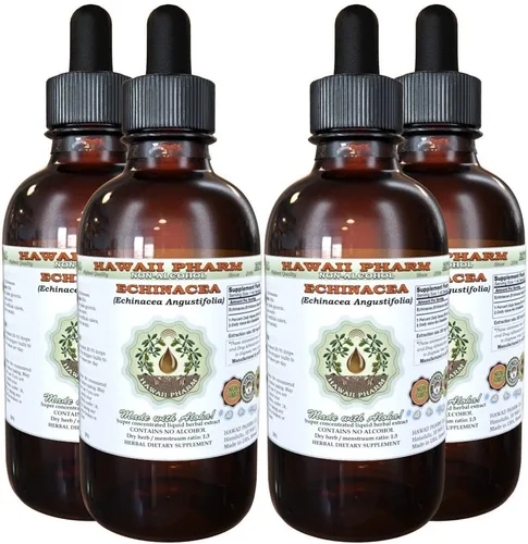 Vista 6 de Hawaii Pharm Extracto líquido sin alcohol de equinácea, equinácea (Echinacea Angustifolia) Suplemento herbario natural de glicerita de raíz seca, 2