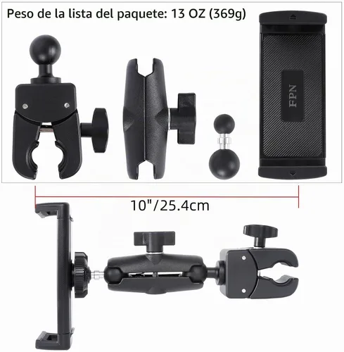 Vista 7 de Soporte para tableta de bicicleta giratoria para iPad, soporte de teléfono, soporte de manillar de bicicleta estática para cinta de correr