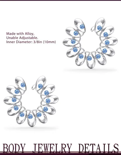 Vista 2 de Jenxnjsjo - Anillos falsos para pezones piercings de pezones falsos anillos de pezones falsos joyas de pezones piercings de pezones falsos sin