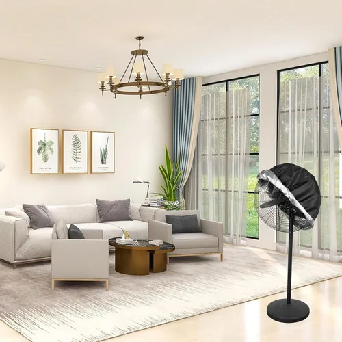 Vista 7 de Cubierta de polvo industrial para ventiladores de 18 a 20 pulgadas, protector de ventilador impermeable de tela Oxford para exteriores con cierre
