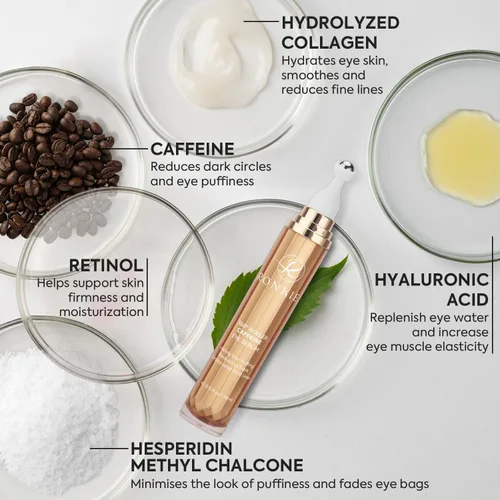 Vista 5 de RONKIE Crema de Ojos para Ojeras - Crema Bajo los Ojos con Retinol de Cafeína - Reduce las Bolsas Debajo de los Ojos y las Líneas Finas