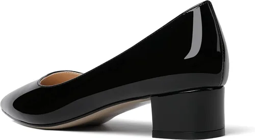 Vista 7 de WAYDERNS Zapatos de vestir de negocios de tacón bajo y grueso con puntera puntiaguda para mujer, de patente, de 1.5 pulgadas