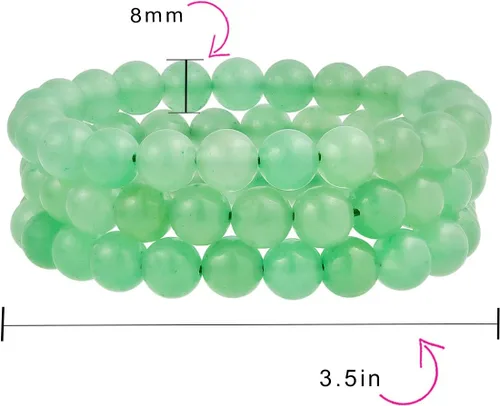 Vista 44 de Bling Jewelry Juego de 3 pulseras elásticas unisex apilables con cuentas redondas de 0.315 pulgadas para mujeres, adolescentes y hombres, multihebra