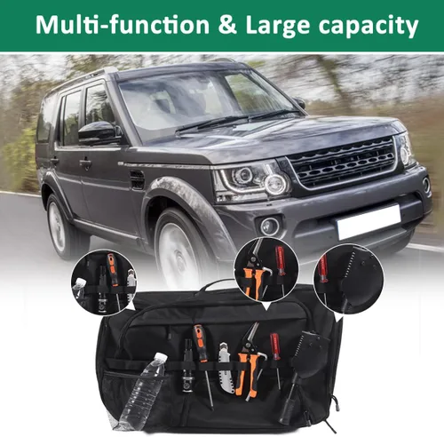 Vista 3 de Organizador de bolsa para maletero de automóvil compatible con Land Rover Discovery 4 2010-2016 Oxford Organizador de almacenamiento trasero, bolsa