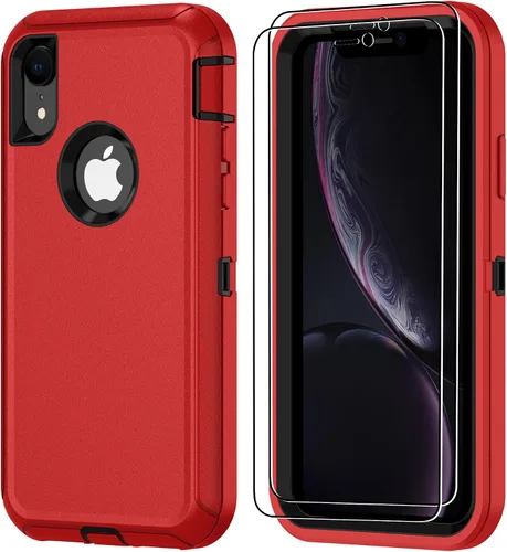Vista 17 de Jshru para iPhone XR Funda con [2 Pack] Protector de Pantalla HD, [Grado Militar] 3-en-1 Resistente Protector de Cuerpo Completo a Prueba de Negro