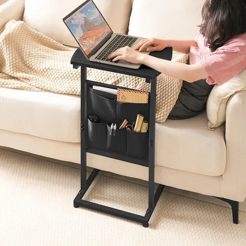Vista 4 de HOOBRO Mesa auxiliar en forma de C, mesa auxiliar en forma de C con bolsa