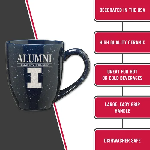 Vista 7 de Rico Industries NCAA Illinois Fighting Illini Alumni - Taza de café de cerámica moteada grabada con láser de 16 onzas
