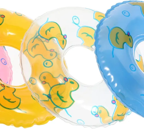 Vista 5 de Gadpiparty 5 mini anillos de natación, mini flotadores para muñecas, juguetes de piscina en miniatura para decoración de fiestas y juguetes