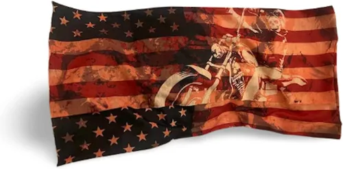 Vista 4 de Pañuelo patriótico con bandera estadounidense y calavera para el cuello bandana de tubo para deportes y exteriores bufanda y polaina para el cuello
