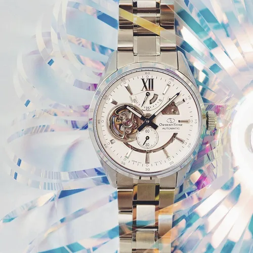 Vista 6 de Orient Star RK-AV0113S - Reloj de pulsera automático para hombre diseño de esqueleto color plateado