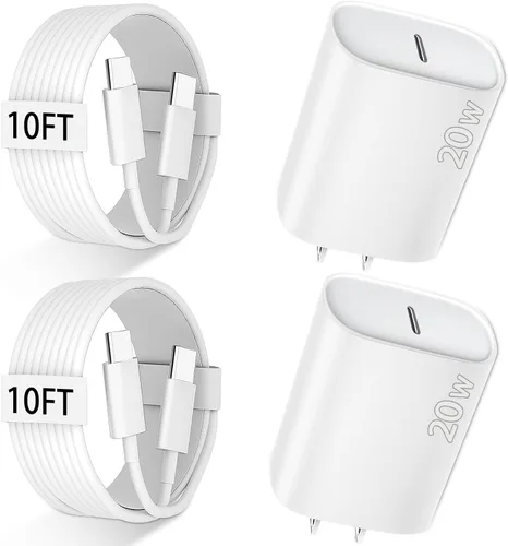 Vista 10 de Cargador para teléfono 17, 16, 15 Pro Max, carga rápida PD de 30 W, cable de carga para iPhone 17 de 6 pies (65 W/3 A), cable largo USB C con iPhone