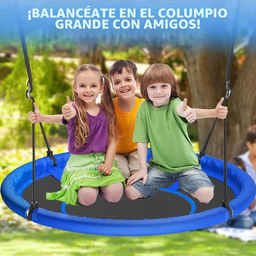 Vista 3 de Columpio de árbol de platillo de 48 pulgadas para niños y adultos, columpio volador más grande para toda la familia, capacidad de peso de 700 libras
