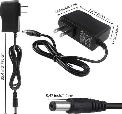 Vista 2 de 5V 1A Cable de alimentación con 8pcs DC Connector Universal 5W Power Adapter Wall Charger Plug, AC 100-240V to DC 5V 1A 800mA 500mA, 5.5 * 2.5mm