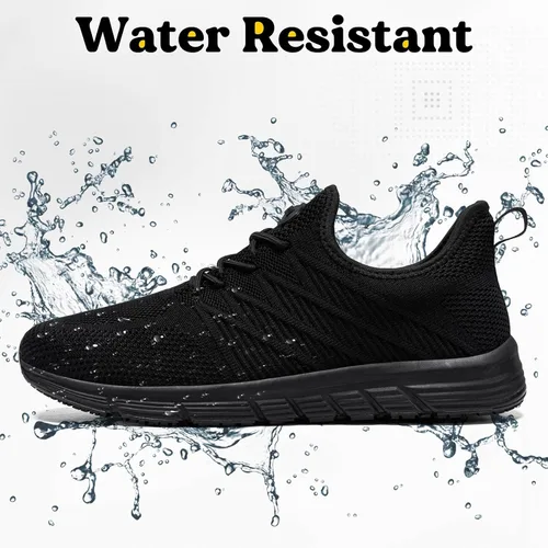Vista 4 de Zapatos de trabajo antideslizantes para hombre, zapatos de trabajo antideslizantes negros, zapatos de trabajo resistentes al agua, zapatos