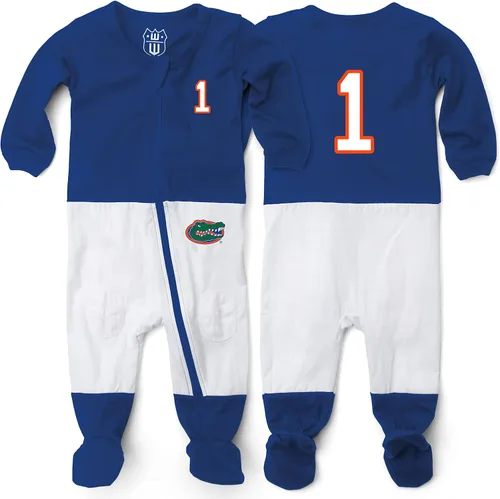 Vista 12 de Wes and Willy Baby College Sports Fan Football Jersey Sleeper