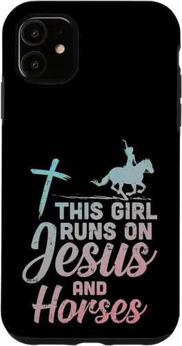 Vista 8 de Funda de regalo para iPhone 16 Girl Runs Jesus Horses Christian Horseback Equestre