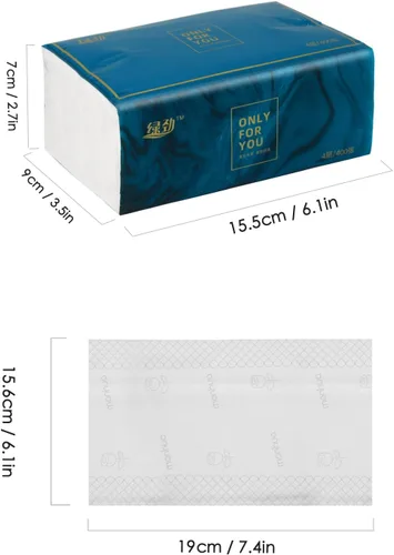 Vista 2 de Paquete de 8 pañuelos faciales desechables, papel higiénico, material de fibra de pulpa de madera nativa, servilleta facial suave, papel facial