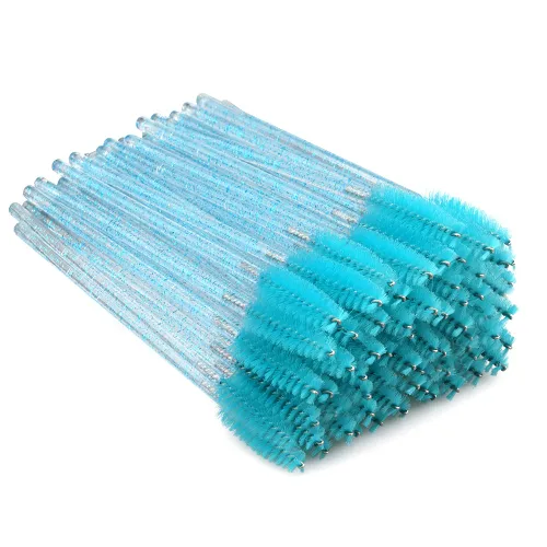 Vista 9 de G2PLUS 50 cepillos de rímel de pestañas, carretes de pestañas desechables, varitas de rímel de cristal flexibles para extensiones de pestañas, aseo