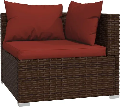 Vista 3 de SKM 13 Piece Patio Lounge Set with Cushions Brown Poly Rattan (104.74 KG/230.428 LBS)