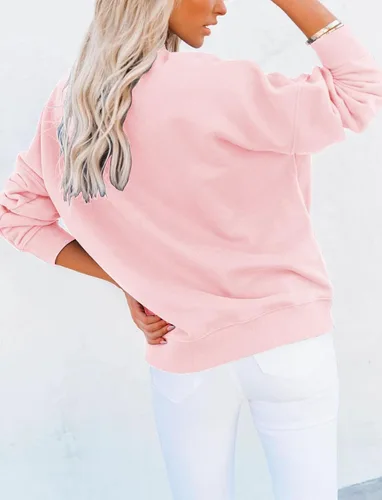 Vista 2 de Minclouse Sudadera casual de manga larga para mujer, básica, holgada, cuello alto, ligera, con bolsillo