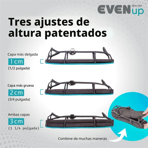 Vista 5 de EVENup - Elevador de zapatos para botas de caminar I Tamaño adulto Pequeño I Equilibrador de zapatos para uso con botas de fractura o discrepancia