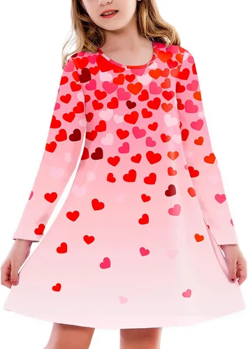 Vista 9 de Deerose Vestido de manga larga para niñas del día de San Patricio Mardi Gras, de 3 a 14 años Navidad café