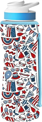 Vista 10 de Funda estampada de 22 onzas compatible con botellas de agua Cirkul para botellas de plástico y acero inoxidable, neopreno de 22 onzas, material que
