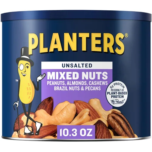 Vista 13 de PLANTERS Mezcla de nueces tostadas con miel, aperitivos para fiesta, proteína a base de plantas, recipiente de 10 onzas (paquete de 6)