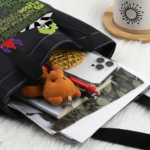 Vista 3 de LEVLO Musical Canvas Tote Bag Michael Keaton Fans Gift Charles Reusable Shoulder Bag