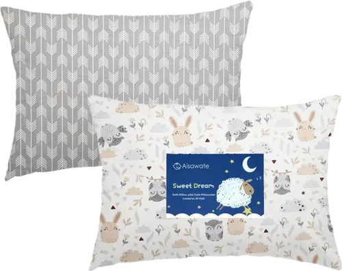 Vista 13 de Funda de almohada para niños pequeños, paquete de 2 fundas de almohada 100% algodón para niños y niñas, funda de almohada de 15 x 23 pulgadas, se