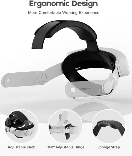 Vista 4 de BINBOK VR Correa de cabeza de batería T3 para Meta Quest 3, accesorios de batería de 8000 mAh, correa ajustable Comfort Elite para Quest 3