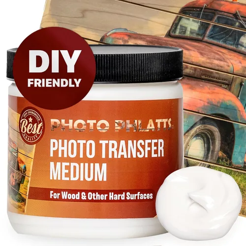 Vista 7 de Gel medio de transferencia de fotos para transferir fotos a madera y otras superficies duras. Solución de secado transparente prémium para obtener