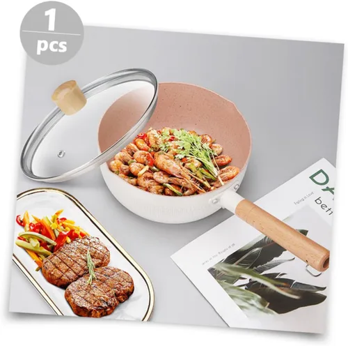 Vista 9 de 1 juego de sartén antiadherente multifuncional olla de cocina para guisos de fideos instantáneos y comida mango ergonómico fácil de limpiar tapa