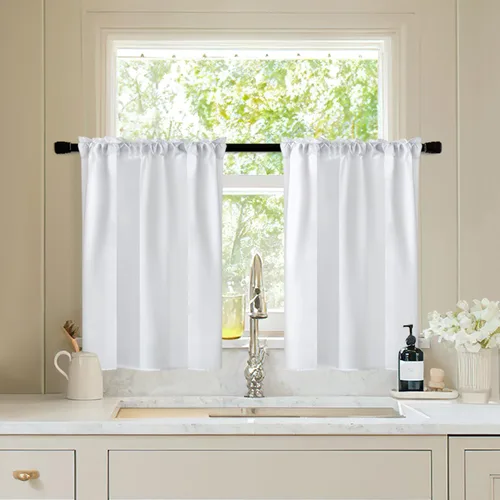 Vista 14 de MIULEE Burnt Orange Fall Semi Sheer Privacy Curtains 2 Panels 52W x 96L Naranja quemado