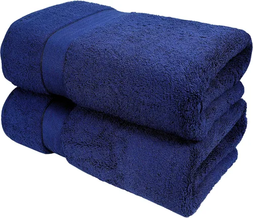 Vista 55 de GLAMBURG Juego de 2 Sábanas de Baño Extra Grandes de Algodón Premium de 700 GSM - 100% Algodón Peinado - 2 Sábanas de Baño 35x70 pulgadas - Calidad