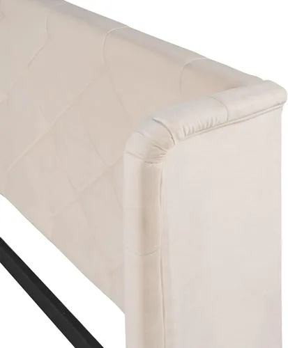 Vista 8 de Moderna cama de almacenamiento de madera, cama de plataforma tamaño Queen con un cajón grande, cama de plataforma tapizada de terciopelo