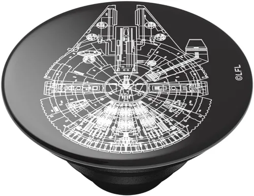 Vista 4 de PopSockets Agarre adhesivo para teléfono, soporte, soporte para teléfono, Star Wars - Millenium Falcon Aluminio