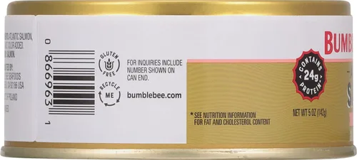 Vista 4 de Bumble Bee Prime Atlantic Salmon, lata de 5 onzas - Salmón Premium - 24g de proteína por porción - Sin Gluten y Kosher