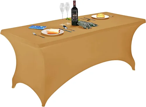 Vista 146 de FORLIFE - Funda de mesa de elastano, mantel ajustado de 4 pies para mesas rectangulares, funda elástica para patio, universal para bodas, banquetes