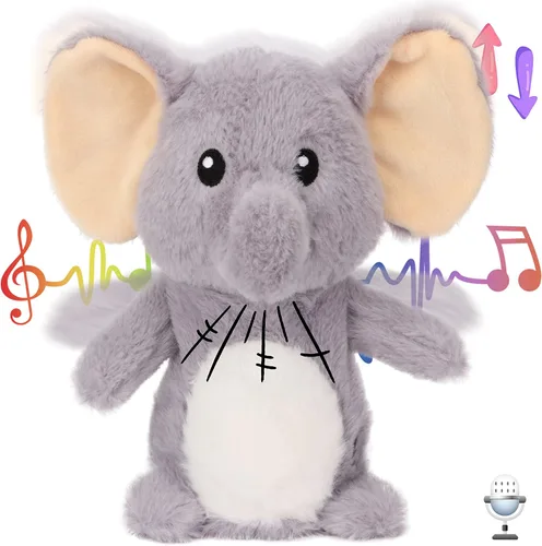 Vista 10 de Hopearl Gatito parlante repite lo que dices, gato con pez, juguete animado interactivo eléctrico, juguete de peluche para niños pequeños, 7 pulgadas