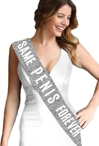 Vista 5 de Funny Bachelorette Party Sashes - BRIDAL GRADE SATIN Bride to Be Sash - Same Penisis Forever Decorations