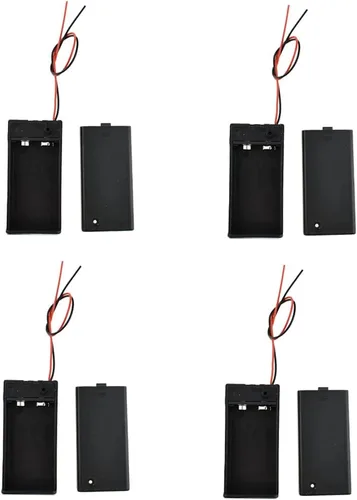Vista 24 de HAHIYO Paquete de soporte de batería AA de 1.5 V con cubierta resistente de alambre, resortes flexibles, interruptor integrado, baterías, caja