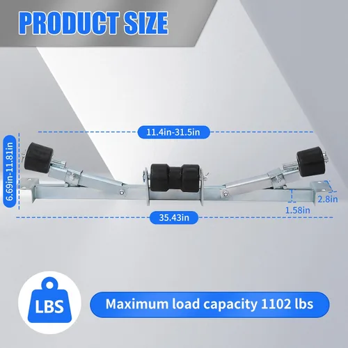 Vista 7 de Rodillos de remolque de barco, capacidad de 2204 libras, piezas de remolque de barco, soporte inferior, accesorios de remolque de barco, soporte