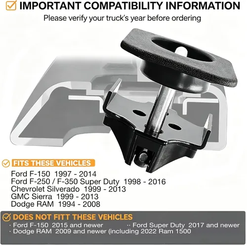 Vista 2 de Amarres retráctiles para caja de camión, 4 anclajes de anillo en D sin taladro, 3000 libras para Ford F150 F250 F350 Super Duty, Dodge RAM, Chevy