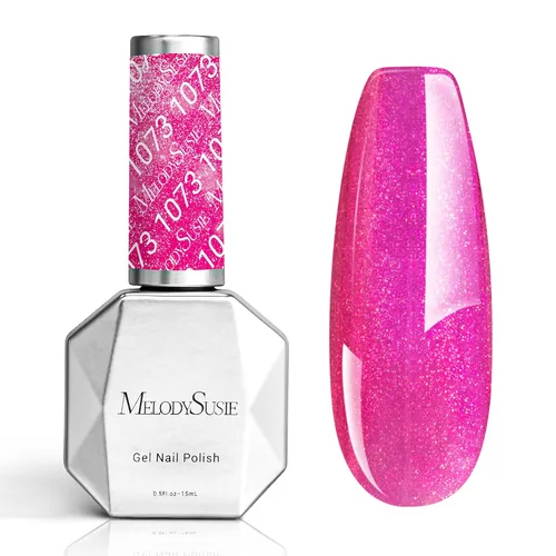 Vista 34 de MelodySusie - Esmalte de uñas en gel con brillo perla rosa brillante, 0.5 fl oz, efecto hilo, con acabado de concha rosa brillante, UV LED
