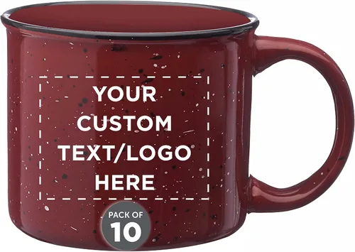 Vista 22 de DISCOUNT PROMOS Tazas de Café de Cerámica Personalizadas para Fogata de 13 oz. Juego de 100, Paquete Personalizado a Granel - Perfecto para Té