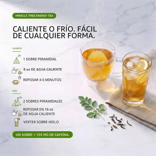 Vista 6 de Miracle Tree 's Energizing Moringa Infusion - Chai Mezcla súper cafeína Alternativa de café saludable, perfecta para concentrarse Certificado