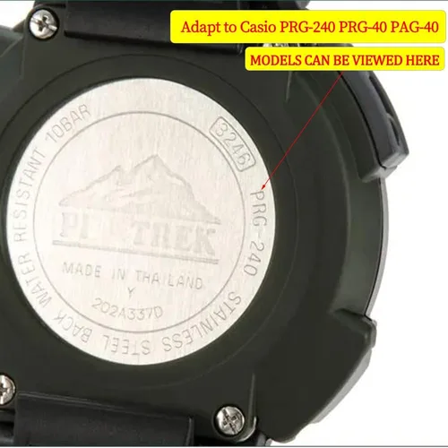 Vista 5 de RCNZWQB Correa de repuesto de goma compatible con Casio PRG-240 PRG-40 Pathfinder Series Correa de silicona impermeable deportiva