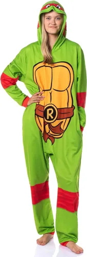 Vista 6 de INTIMO Disfraz de tortuga ninja con capucha para hombre, pijama de dormir para adultos Raphael
