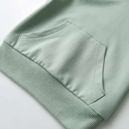 Vista 4 de Rebey Conjunto de sudadera con capucha de manga larga a rayas para bebés y niños pequeños